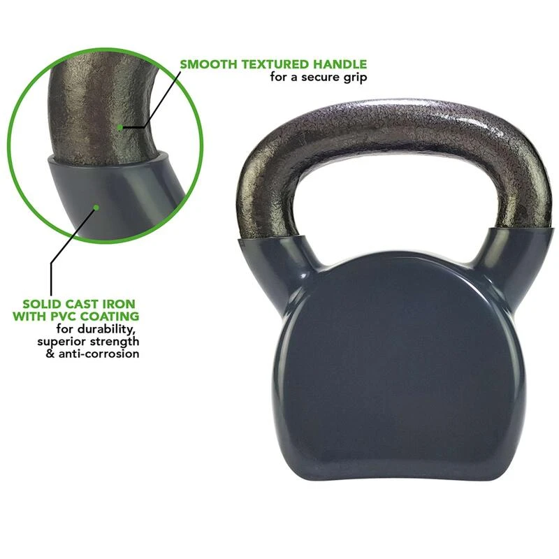 Tunturi Kettlebell Vinilo 4kg Gris 4 Tunturi Kettlebell Vinilo 4kg Gris - Imagen 2