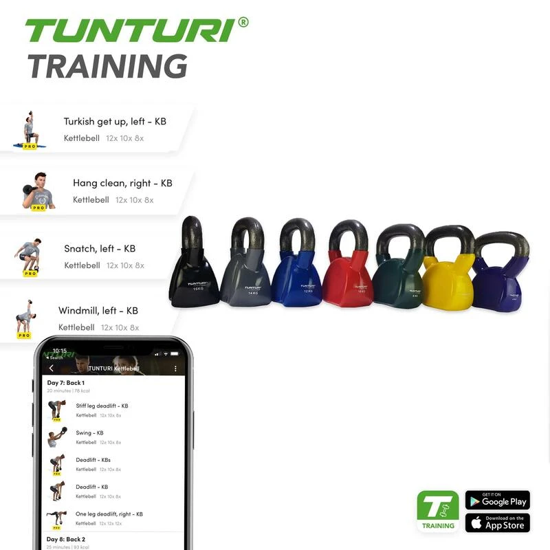 Tunturi Kettlebell Vinilo 4kg Gris 6 Tunturi Kettlebell Vinilo 4kg Gris - Imagen 4