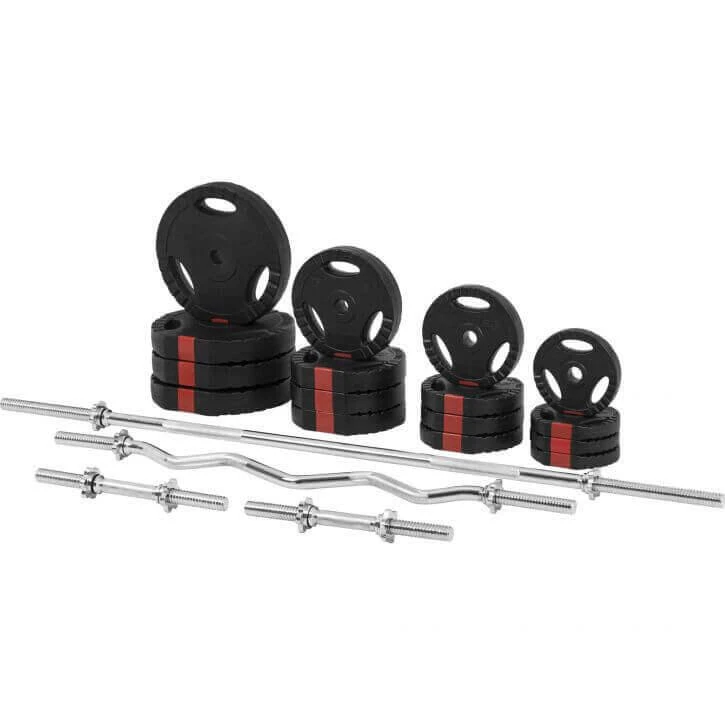 Kit Completo Musculación Gorilla Sports 100Kg Discos Triple Agarre 5 Kit Completo Musculación Gorilla Sports 100Kg Discos Triple Agarre - Imagen 4