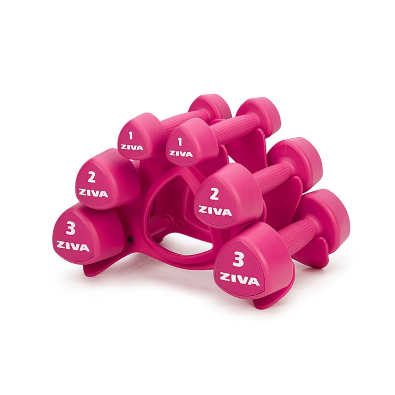 Kit Mancuernas Estudio ZIVA Chic Con Soporte 12 Kg 3 Kit Mancuernas Estudio ZIVA Chic Con Soporte 12 Kg