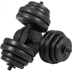 Kit Mancuernas Musculación Gyronetics Negro 30Kg Diámetro 25mm -Equipo De Fitness kit mancuernas musculacion gyronetics negro 30kg diametro 25mm 4