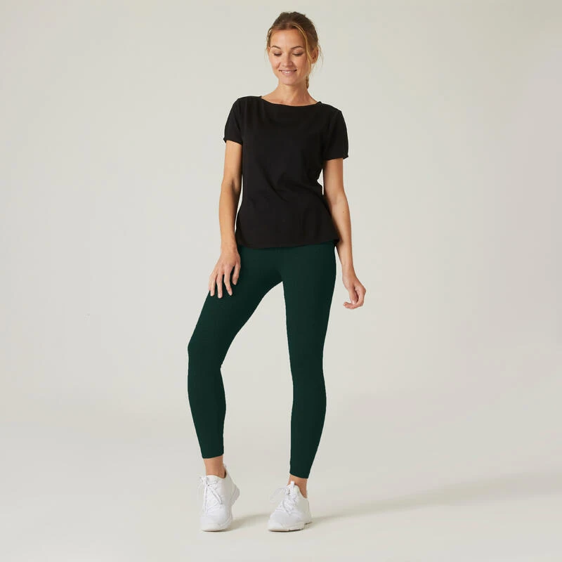 Leggings Fitness 7/8 Fit+ 500 Mujer Domyos Verde 4 Leggings Fitness 7/8 Fit+ 500 Mujer Domyos Verde - Imagen 2