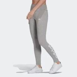 Leggings Fitness Adidas Gris Jaspeado