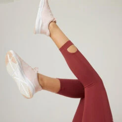 Leggings Mallas Fitness 7/8 Algodón Extensible Mujer Burdeos -Equipo De Fitness leggings mallas fitness 78 algodon extensible mujer burdeos 3