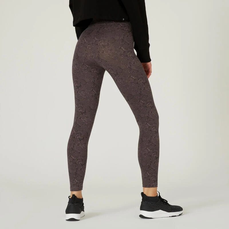 Leggings Mallas Fitness 7/8 Mujer Domyos Fit+ Gris 4 Leggings Mallas Fitness 7/8 Mujer Domyos Fit+ Gris - Imagen 2