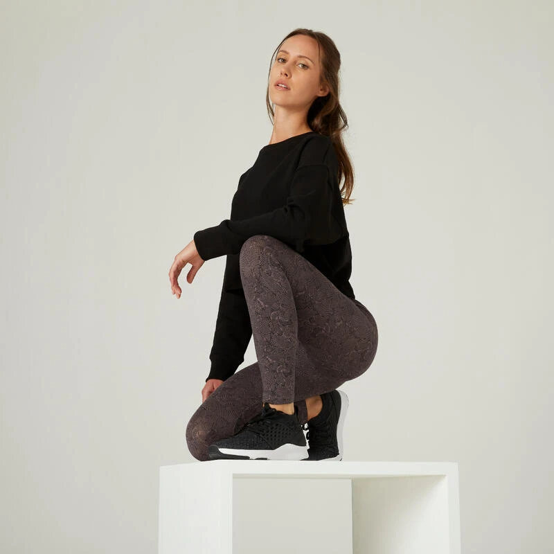 Leggings Mallas Fitness 7/8 Mujer Domyos Fit+ Gris 5 Leggings Mallas Fitness 7/8 Mujer Domyos Fit+ Gris - Imagen 3