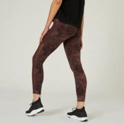 Leggings Mallas Fitness 7/8 Mujer Domyos Marrón -Equipo De Fitness leggings mallas fitness 78 mujer domyos marron 1