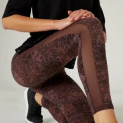 Leggings Mallas Fitness 7/8 Mujer Domyos Marrón -Equipo De Fitness leggings mallas fitness 78 mujer domyos marron 3