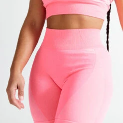 Leggings Mallas Fitness Ciclistas Talle Alto Sin Costuras Mujer 900 Rosa -Equipo De Fitness leggings mallas fitness ciclistas talle alto sin costuras mujer 900 rosa 2