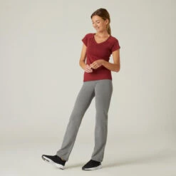 Leggings Mallas Fitness Largas Corte Recto Anchas Mujer Domyos Gris -Equipo De Fitness leggings mallas fitness largas corte recto anchas mujer domyos gris 2