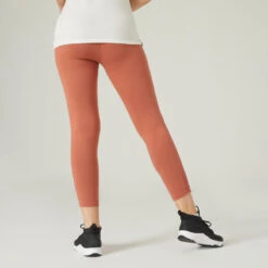 Leggings Mallas Fitness Slim 7/8 Mujer 520 Sepia -Equipo De Fitness leggings mallas fitness slim 78 mujer 520 sepia 1