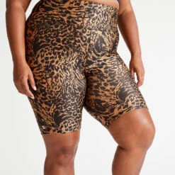 Mallas Ciclista Fitness Mujer Animal Print Cintura Alta Talla Grande -Equipo De Fitness mallas ciclista fitness mujer animal print cintura alta talla grande 2