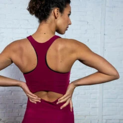 Mono Fitness Mujer Domyos Remolacha -Equipo De Fitness mono fitness mujer domyos remolacha 2