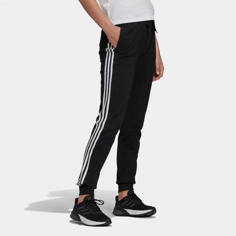 Pantalón Adidas Jogger Mujer Fitness 3 Franjas Negro 5 Pantalón Adidas Jogger Mujer Fitness 3 Franjas Negro - Imagen 3