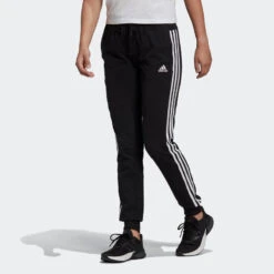 Pantalón Adidas Jogger Mujer Fitness 3 Franjas Negro