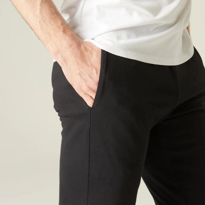 Pantalón Chándal Fitness Algodón Recto Hombre Domyos 120 Negro 6 Pantalón Chándal Fitness Algodón Recto Hombre Domyos 120 Negro - Imagen 4