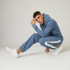 Pantalón Chándal Fitness Felpa Hombre Domyos Azul -Equipo De Fitness pantalon chandal fitness felpa hombre domyos azul 2