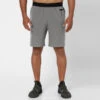 Pantalón Corto Fitness Hombre Gris Rendimiento Transpirable Bolsillos Cremallera -Equipo De Fitness pantalon corto fitness hombre gris rendimiento transpirable bolsillos cremallera