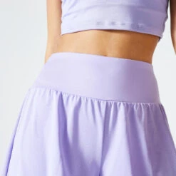 Pantalón Corto Fitness Violeta 2 En 1 Antirroces Muslos -Equipo De Fitness pantalon corto fitness violeta 2 en 1 antirroces muslos 2