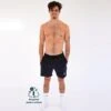 Pantalón Corto Sostenible Deportivo Poliéster Hombre Fitplanet Negro 1 Pantalón Corto Sostenible Deportivo Poliéster Hombre Fitplanet Negro -Equipo De Fitness pantalon corto sostenible deportivo poliester hombre fitplanet negro
