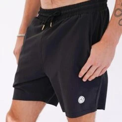 Pantalón Corto Sostenible Deportivo Poliéster Hombre Fitplanet Negro 9 Pantalón Corto Sostenible Deportivo Poliéster Hombre Fitplanet Negro -Equipo De Fitness pantalon corto sostenible deportivo poliester hombre fitplanet negro 2