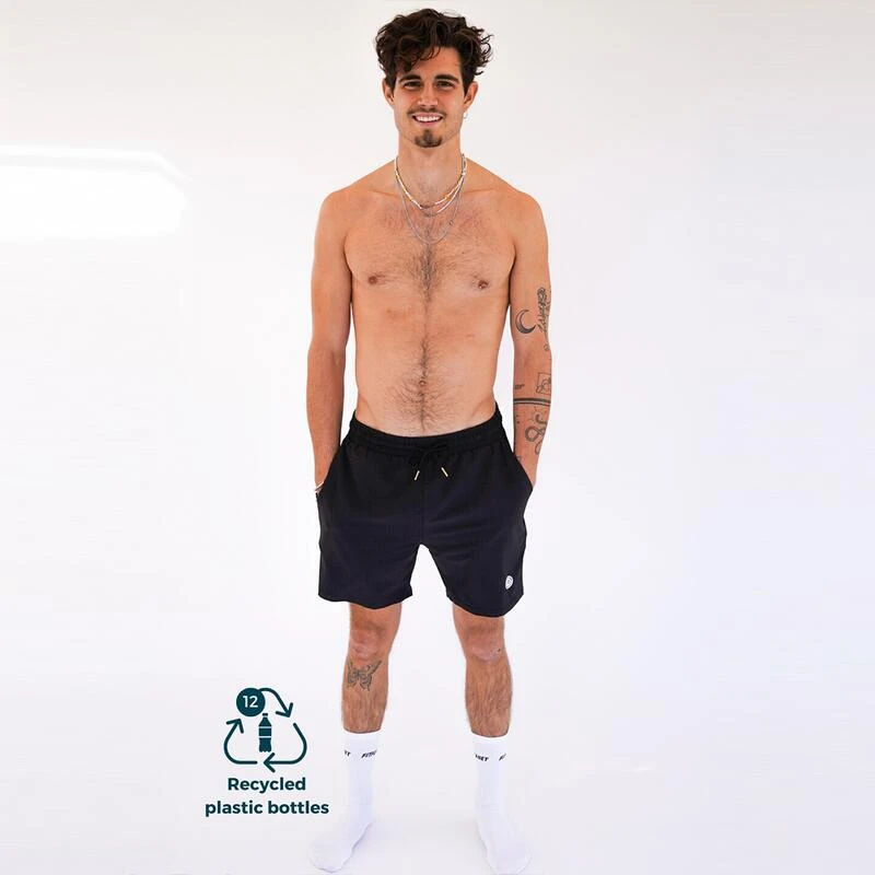 Pantalón Corto Sostenible Deportivo Poliéster Hombre Fitplanet Negro 3 Pantalón Corto Sostenible Deportivo Poliéster Hombre Fitplanet Negro