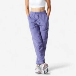 Pantalón Jogger Fitness Regular Algodón Mujer Domyos Avellana 13 Pantalón Jogger Fitness Regular Algodón Mujer Domyos Avellana -Equipo De Fitness pantalon fitness 500 essential mujer violeta