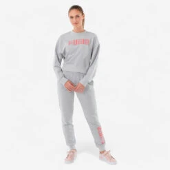 Pantalón Fitness Puma Mujer Gris Algodón Slim