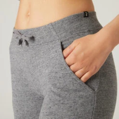 Pantalón Jogger De Fitness Domyos 500 De Mujer Gris Ajustado -Equipo De Fitness pantalon jogger de fitness domyos 500 de mujer gris ajustado 3