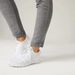 Pantalón Jogger De Fitness Domyos 500 De Mujer Gris Ajustado -Equipo De Fitness pantalon jogger de fitness domyos 500 de mujer gris ajustado 4