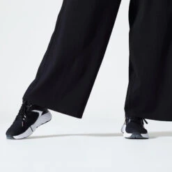 Pantalón Jogger Fitness 520 Mujer Negro Flare -Equipo De Fitness pantalon jogger fitness 520 mujer negro flare 4