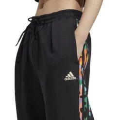 Pantalón Jogger Fitness Adidas Mujer Negro Estampado Floral -Equipo De Fitness pantalon jogger fitness adidas mujer negro estampado floral 3