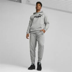 Pantalones Deportivos Essentials Logo Hombre PUMA Gris -Equipo De Fitness pantalones deportivos essentials logo hombre puma gris 4