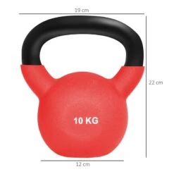 Pesa Rusa 10 Kg De Hierro Fundido Kettlebell HOMCOM 19x12x22 Cm Rojo -Equipo De Fitness pesa rusa 10 kg de hierro fundido kettlebell homcom 19x12x22 cm rojo 2