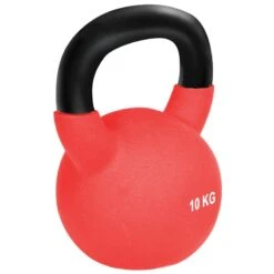 Pesa Rusa 10 Kg De Hierro Fundido Kettlebell HOMCOM 19x12x22 Cm Rojo