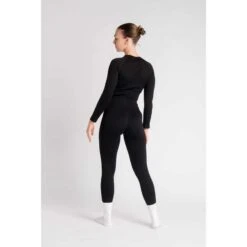 Equipo De Fitness -Equipo De Fitness ribbbed seamless legging malla acanalada fitness mujer negro 1