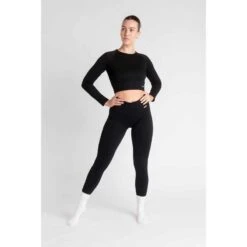 'Ribbbed Seamless Legging' - Malla Acanalada Fitness - Mujer - Negro -Equipo De Fitness ribbbed seamless legging malla acanalada fitness mujer negro 2