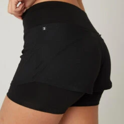 Equipo De Fitness 21 Short Mallas Cortas Fitness 2 En 1 Mujer Nyamba 900 Negro
