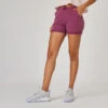 Short Pantalon Corto Fitness Algodón Con Bolsillos Mujer Violeta -Equipo De Fitness short pantalon corto fitness algodon con bolsillos mujer violeta