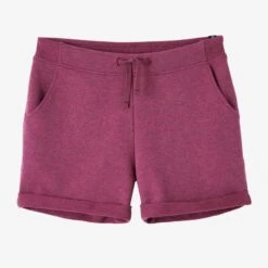 Short Pantalon Corto Fitness Algodón Con Bolsillos Mujer Violeta -Equipo De Fitness short pantalon corto fitness algodon con bolsillos mujer violeta 4