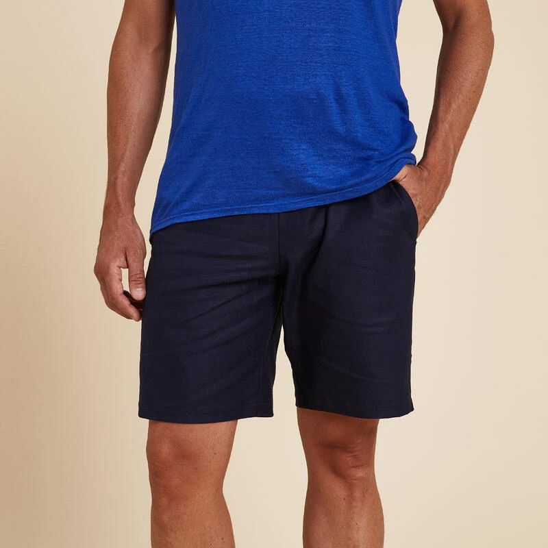 SHORT YOGA HOMBRE TELA LINO Y ALGODÓN AZUL ÍNDIGO 3 SHORT YOGA HOMBRE TELA LINO Y ALGODÓN AZUL ÍNDIGO