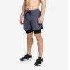Shorts Con Malla Compresión 2 En 1 Hombre Premium 0.1 - L - Gris -Equipo De Fitness shorts con malla compresion 2 en 1 hombre premium 01 l gris