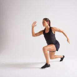 Shorts Fitness 2 En 1 Antirozaduras Mujer Domyos Negro -Equipo De Fitness shorts fitness 2 en 1 antirozaduras mujer domyos negro 4