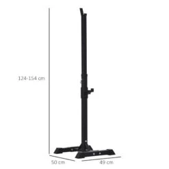 Soporte Para Barras De Pesas HOMCOM De Acero 50x49x124-154 Cm Negro -Equipo De Fitness soporte para barras de pesas homcom de acero 50x49x124 154 cm negro 2