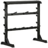 Soporte Para Barras Mancuernas Y Pesas HOMCOM 100x55x102 Cm Negro -Equipo De Fitness soporte para barras mancuernas y pesas homcom 100x55x102 cm negro