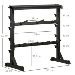 Soporte Para Barras Mancuernas Y Pesas HOMCOM 100x55x102 Cm Negro 7 Soporte Para Barras Mancuernas Y Pesas HOMCOM 100x55x102 Cm Negro -Equipo De Fitness soporte para barras mancuernas y pesas homcom 100x55x102 cm negro 2