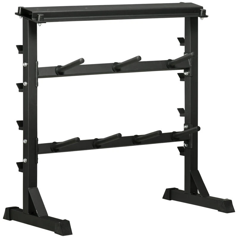 Soporte Para Barras Mancuernas Y Pesas HOMCOM 100x55x102 Cm Negro 3 Soporte Para Barras Mancuernas Y Pesas HOMCOM 100x55x102 Cm Negro