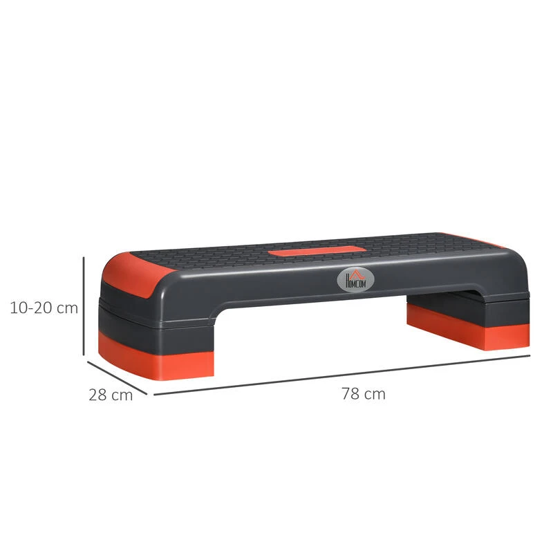 Step De Aeróbic Altura Ajustable 10/15/20 Cm HOMCOM 78x28x20 Cm Rojo 5 Step De Aeróbic Altura Ajustable 10/15/20 Cm HOMCOM 78x28x20 Cm Rojo - Imagen 3