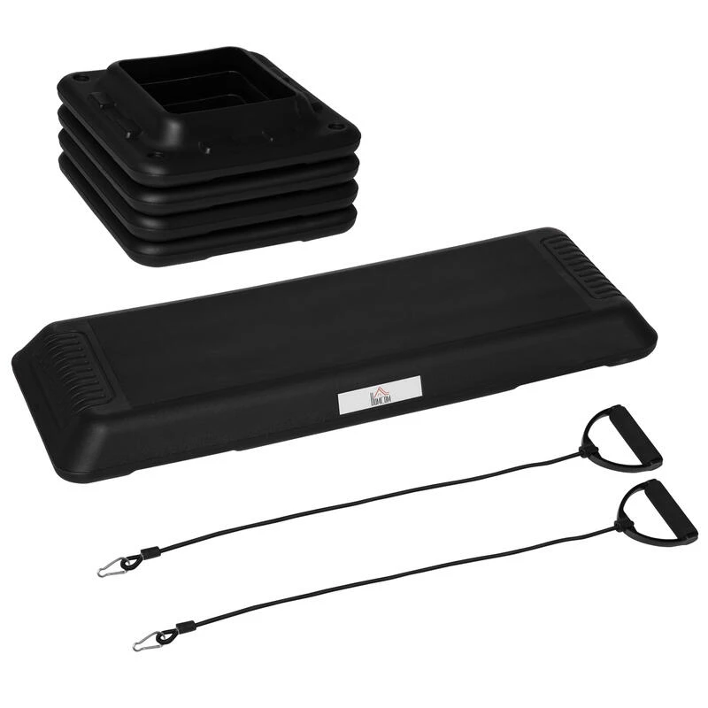 Step Para Fitness Con Altura Ajustable HOMCOM 110x40x10-20 Cm Negro 3 Step Para Fitness Con Altura Ajustable HOMCOM 110x40x10-20 Cm Negro