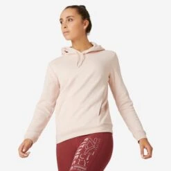 Sudadera Con Forro Polar Fitness Con Capucha Mujer Domyos 500 Rosa -Equipo De Fitness sudadera con forro polar fitness con capucha mujer domyos 500 rosa 1